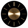 Часы настенные Рубин из стекла, d=33см, чёрный+золото, открытая стрелка, "Пластинка"