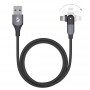 USB кабель Deppa USB - USB-8 pin 3А  поворотный 180˚ Black (1,2м) 72331