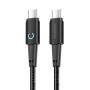 USB кабель Deppa Moon Type-C - Type-C 100Вт 6А Black (1,5м) 72524