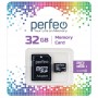 Карта флеш-памяти Perfeo microSDHC 32Gb Class10 UHS-I с адаптером (PF32GMCSH10A)
