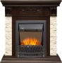 Каминокомплект: Портал Luxemburg STD темный дуб с очагом Royal Flame Aspen Black