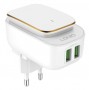 СЗУ + Светильник LDNIO A2205 2xUSB 12W + Кабель Micro USB (White+Gold)