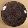 Ляган Шафран Риштанская Керамика Узоры коричневый микс 32 см 7003806