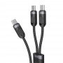 USB кабель Deppa 2 в 1: USB-C. 2 х USB-C 60Вт (1.2м) 72555