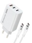 Сетевое ЗУ Defender UPС-60 65W, USB A+C+С, кабель Type-C