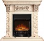 Каминокомплект: Портал Luxemburg STD слоновая кость, патина с очагом Royal Flame Fobos FXM Black RC