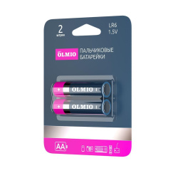 Эл.питания Olmio LR06/2BL AA (1BL-2шт) Alkaline