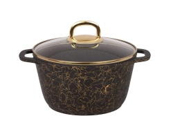 Кастрюля Kukmara Грация 4,5 л Черный/золото кчз45а
