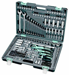 Набор инструментов STELS 1/4", 3/8", 1/2", Cr-V, S2, пластиковый кейс 216 предм.