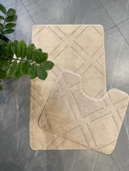 Набор ковриков My Crystal Плитка 60*100 и 50*60 бежевый МС2-401