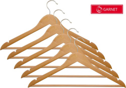 Набор вешалок деревянных Garnet GR-CH19809-6 (с перекладиной, 5шт, лак)