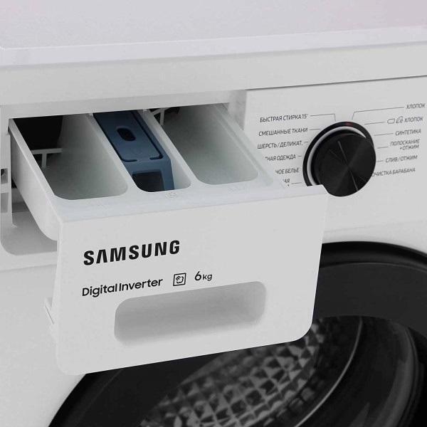 Стиральная машина с фронтальной загрузкой Samsung WW60AG4S00CELD, Max загрузка - 6кг, Max отжим - 1 000об/мин., цвет Белый