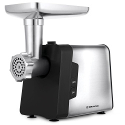 Мясорубка Brayer 1616BR, цвет Серебристый, производительность 1,5 кг/мин, мощность 1 800 Вт
