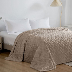 Плед Все Дома Велсофт 180х200 Косичка Какао B01583