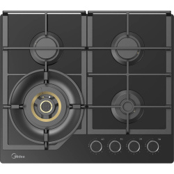Встраиваемая варочная панель Газовая Midea MG697VGB, 60 см, цвет Чёрный