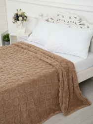 Плед Все Дома Велсофт 220х220 Love Бежевый A95178