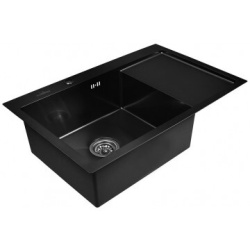 Кухонная мойка Wisent WS37851B-L графит сифон
