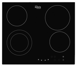 Встраиваемая варочная панель Электрическая Oasis P-SB, 58 см, цвет Чёрный