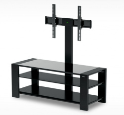 Тумба Holder TV-32110 стекло черное/опора черная