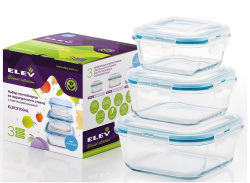 Набор контейнеров Eley квадратные 3 шт ELECST004L