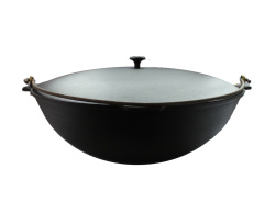 Казан чугунный Камская Посуда литой с дужкой и алюмин. крышкой 10 л К101д