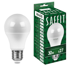 Лампа Saffit ЛОН А65 E27 30W(2900lm) 6400K 6K матовая 136x65 SBA6530 55184