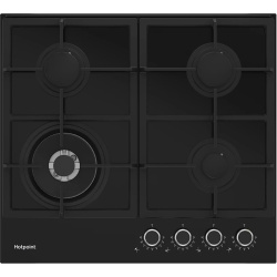 Встраиваемая варочная панель Газовая Hotpoint HGS 62F/BK, 58,5 см, цвет Чёрный