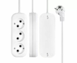 Сетевой удлинитель 1-2.SALE ПВС 3х1 3роз.  1.5м 16А земля (корпус АБС-пластик) E1М 860479