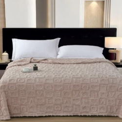 Плед Все Дома Велсофт 180х220 Love Бежевый A95178