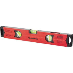 Уровень алюминиевый магнитный MATRIX, 400 мм, фрезерованный, 3 глазка , усиленный