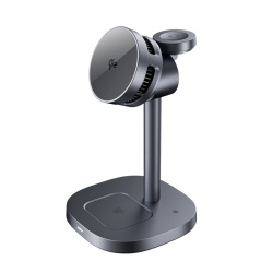 Беспроводная зарядная станция Deppa 3 в 1 QI2 EVO Power Grey