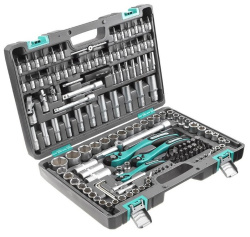 Набор инструментов STELS 1/4", 3/8", 1/2", Cr-V, S2, пластиковый кейс 151 предм.