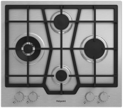 Встраиваемая варочная панель Газовая Hotpoint HGMTS 643 W IX, 59 см, цвет Нержавеющая сталь