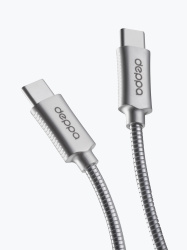 USB кабель Deppa Metal USB Type-C - Type-C 100Вт 1,2м 72391