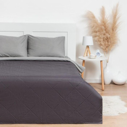 Покрывало LoveLife 180х210 микрофибра тёмно-серый 7581268