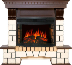 Каминокомплект: Портал Pierre Luxe тёмный дуб с очагом Royal Flame Dioramic 25 LED FX