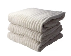 Плед ND Home Велсофт 200х220 Полоски кремовый 314805