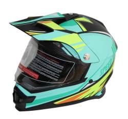 Мотошлем RACER JK802 (XL) черный/зеленый