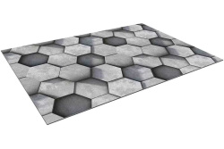 Коврик Shahintex влаговпитывающий Digital Print Соты 50х80 дымчато-серый 815531