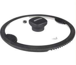 Крышка стеклянная Vensal 18 см с силикон. ободом VS4300