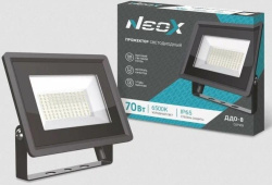 Прожектор NEOX ДДО-8 70W(7350lm) 6500K 6K 193x230x27 IP65 Алюминий/черный