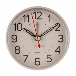 Будильник Рубин Классика d-8см бежевый В7-023 