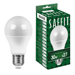Лампа Saffit ЛОН А65 E27 30W(2900lm) 4000K 4K матовая 136x65 SBA6530 55183