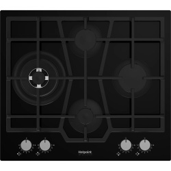Встраиваемая варочная панель Газовая Hotpoint HGMTS 643 BL, 59 см, цвет Чёрный