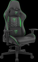Игровое кресло T-Line Leader (Экокожа) Black+Green