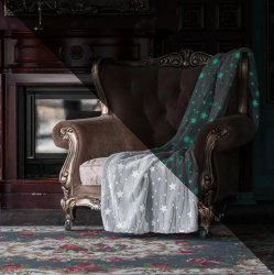 Плед Casa Conforte Stella Cosmos 200х220 микрофибра светящ серый 6154598