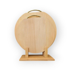 Набор досок разделочных Чинар бук 2 шт на подставке 023р