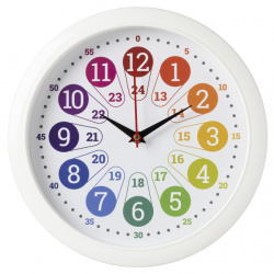 Часы настенные Рубин Время учиться d-29см белый детские развивающие 6026-032  