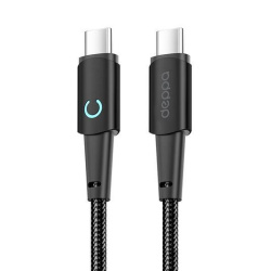 USB кабель Deppa Moon Type-C - Type-C 100Вт 6А Black (1,5м) 72524