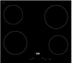 Встраиваемая варочная панель Электрическая Beko HIC 64400 E, 58 см, цвет Чёрный